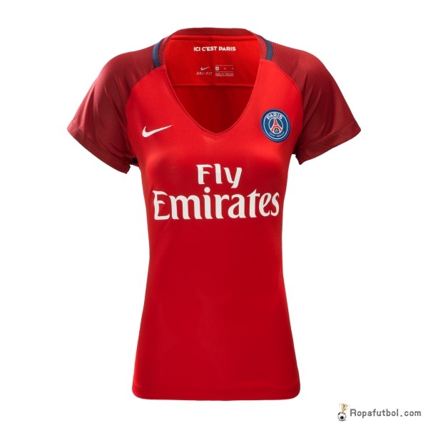 Camiseta Paris Saint Germain Replica Segunda Ropa Mujer 2016/17 Rojo